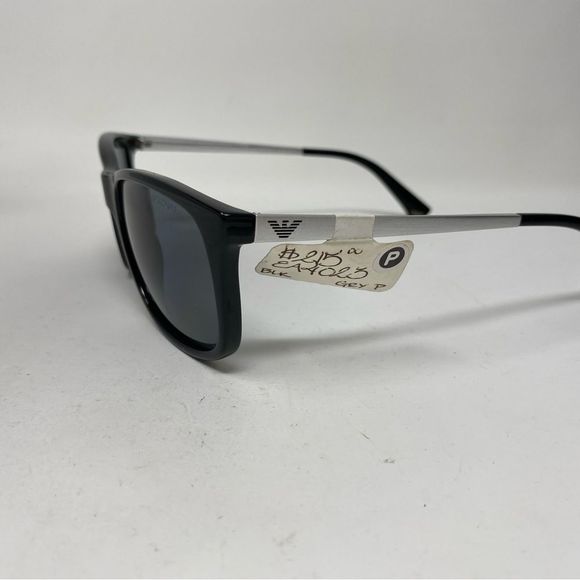 EMPORIO ARMANI POLARIZED SUNGLASSES EA 4023 5017/81 57/17/140 BLACK SILVER GRAY - Picture 2 of 10
